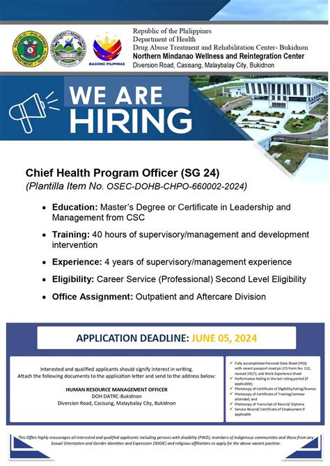 HIRING OF PLANTILLA POSITIONS IN DOH.